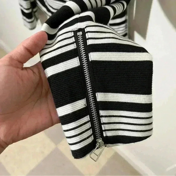 BAGATELLE Striped Moto Zip Up jacket | size Medium - Picture 7 of 11